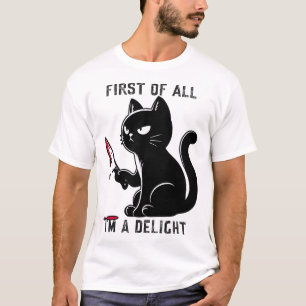 T-shirt Tout d'abord, je suis un délicieux homme de chats