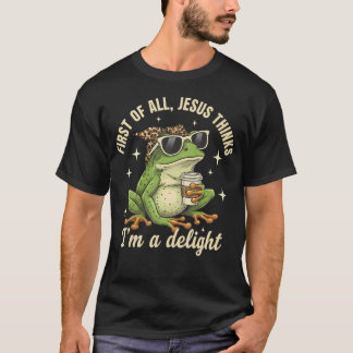 T-shirt Tout d'abord Jésus pense que JE SUIS une grenouill