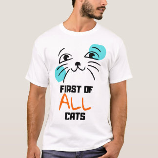 T-shirt Tout d'abord, les chats - mignon chat visage Tee