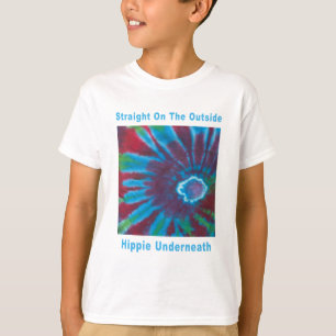 T-shirt Tout droit à l'extérieur, Hippie en dessous