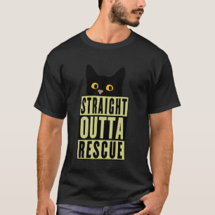 T-shirt Tout droit sortie du sauvetage Black Cat Hommes Fe