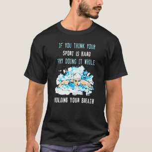T-shirt Tout En Tenant Votre Respiration Nager L'Eau