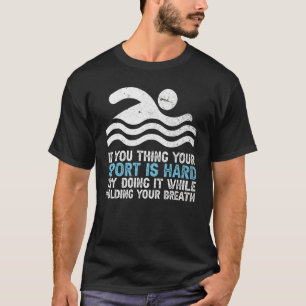 T-shirt Tout En Tenant Votre Respiration Nager L'Eau