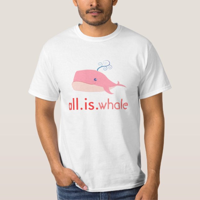 T-shirt Tout est baleine (rose, hommes) (Devant)