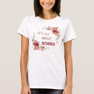 T-shirt Tout est sur Nonna Pink & Red Peony Flowers