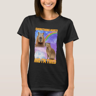 T-shirt Tout Fait Mal Et Fatigué Capybara