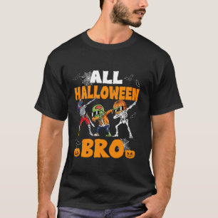 T-shirt Tout Halloween Bro Dabbing Skeleton Jack-o'-lanter