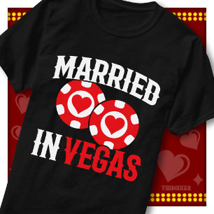 T-shirt Tout juste mariés Casino Cœur Jetons Amour Couple