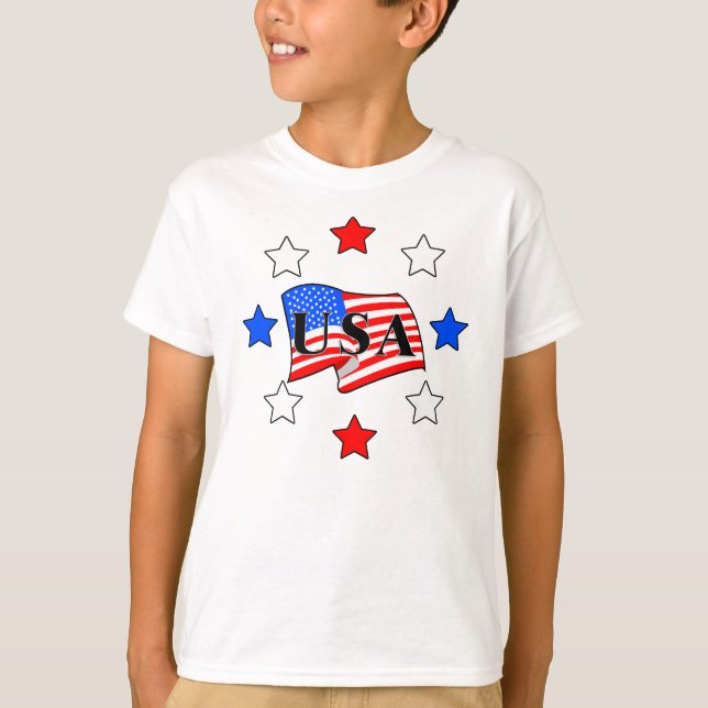 T-shirt Tout le drapeau et étoiles des Etats-Unis (Devant)