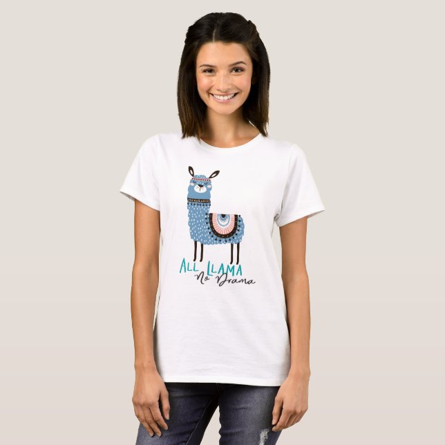 T-shirt Tout le Lllama, aucun drame (Devant entier)