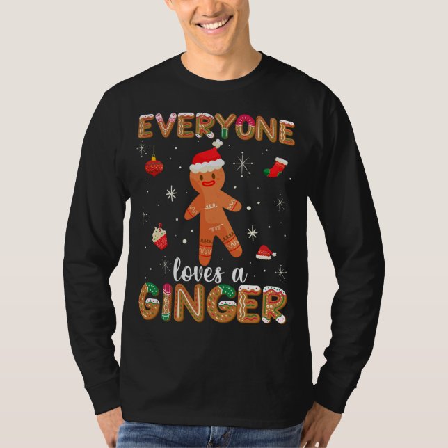 T-shirt Tout Le Monde Aime Ginger Cute Gingerbread Cookie  (Devant)