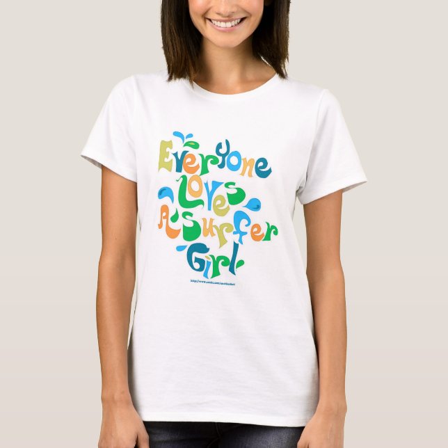 T-shirt Tout le monde aime les surfeuses (Devant)