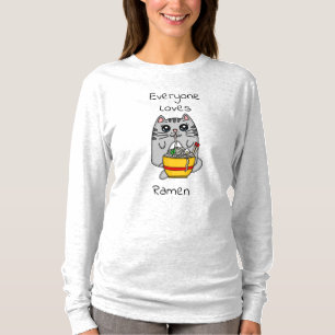 T-shirt Tout le monde aime Ramen   Funny Chat Pun