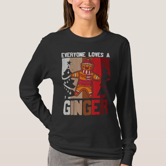 T-shirt Tout Le Monde Aime Un Gingembre Joyeux Graphique D (Devant)