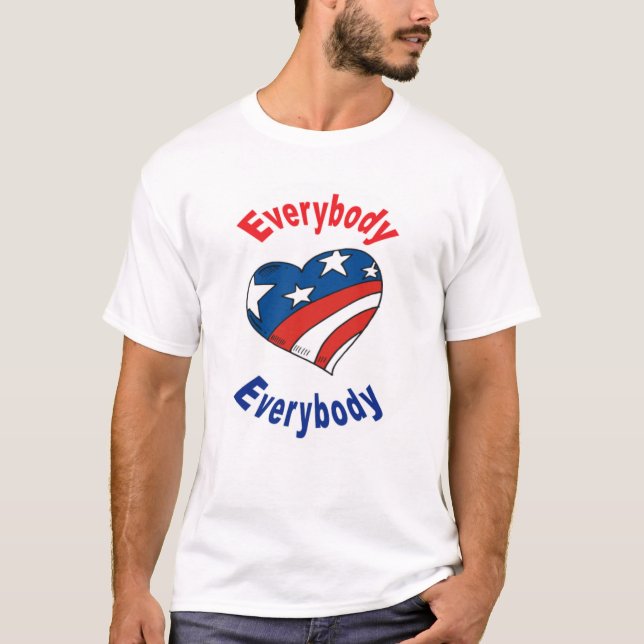 T-shirt Tout le monde aiment tout le monde le rouge, le (Devant)