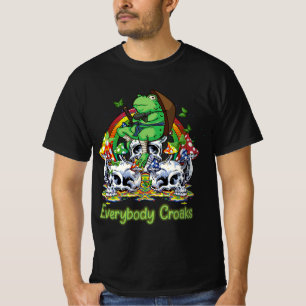 T-shirt Tout Le Monde Croaks Grenouille Crâne Champignons 