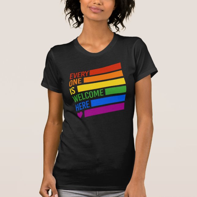 T-shirt Tout le monde est bienvenu ici (Devant)