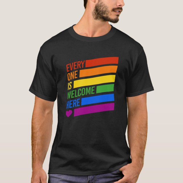 T-shirt Tout le monde est bienvenu ici (Devant)