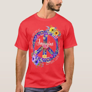T-shirt tout le monde imagine vivre la vie en paix