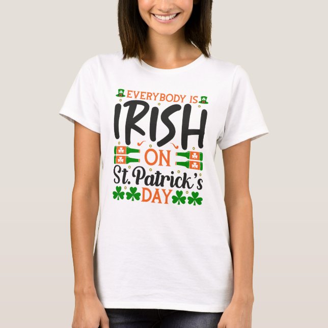 T-shirt Tout le monde irlandais à la Saint Patrick (Devant)