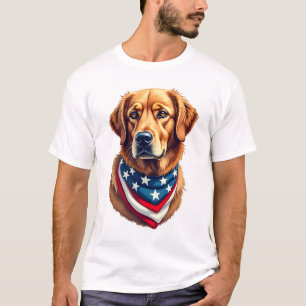 T-shirt Tout Maillot Rétro Golden Retriever Américain