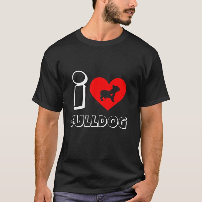 T-shirt Tout Mon Amour Est Frenchbulldog Tee Funny French  (Devant)