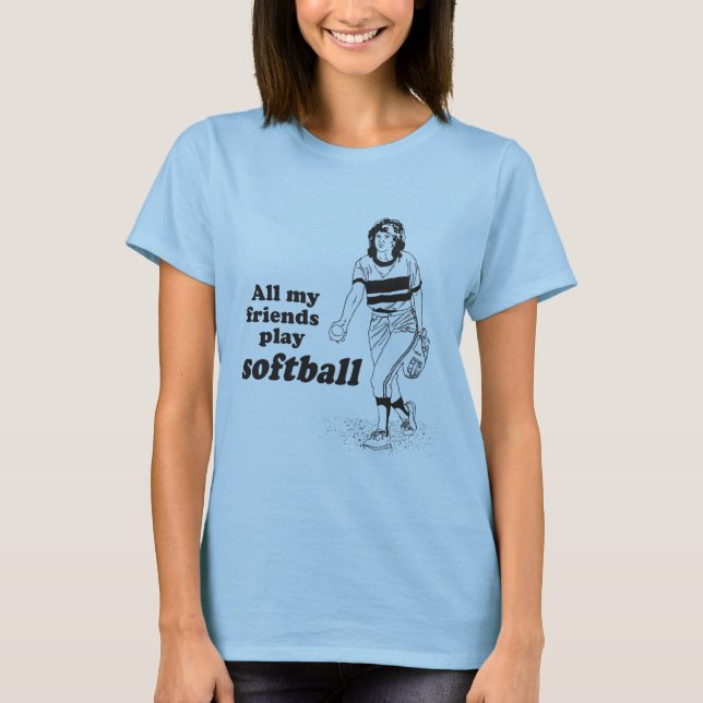 T-shirt Tout mon base-ball de jeu d'amis (Devant)