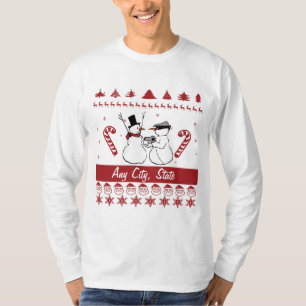 T-shirt Tout vol laid de bonhomme de neige de chandail de