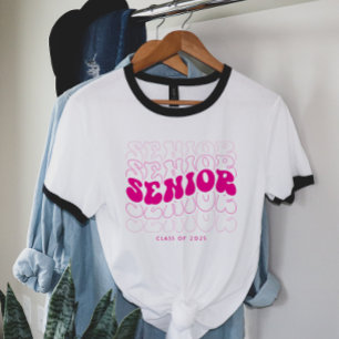 T-shirt Toute couleur   Rétro Vague Diplômé Senior