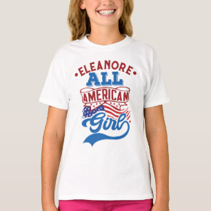 T-shirt Toute fille américaine 4th juillet patriotique nom
