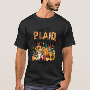 T-shirt Toutes Les Choses À Carreaux Et Citrouille Pumpkin