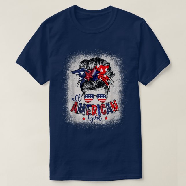 T-shirt Toutes les filles américaines 4 juillet fille Mess (Design devant)
