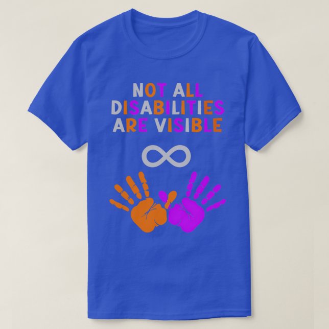 T-shirt Toutes Les Handicap Ne Sont Pas Visibles Argent Or (Design devant)