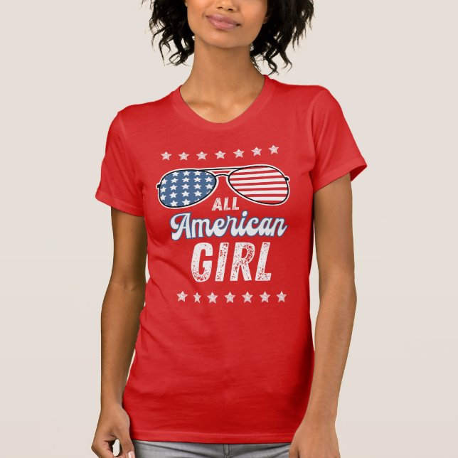 T-shirt Toutes les Lunettes d'Aviateur de Drapeau Américai (Devant)