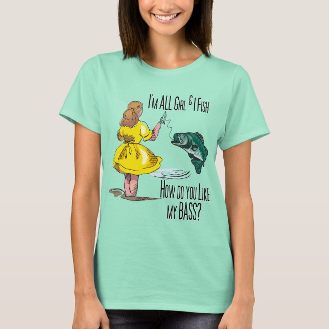 T-shirt Toutes les maillots de pêche pour filles (Devant)