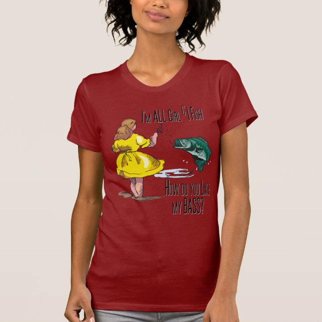 T-shirt Toutes les maillots de pêche pour filles (Devant)