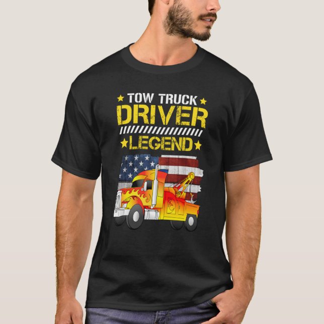 T-shirt Tow truck driver legend (Devant)