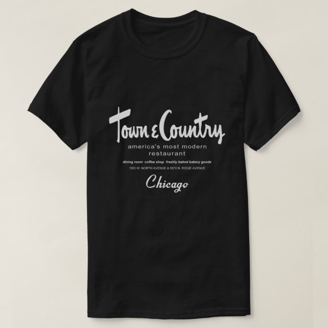 T-shirt Town & Country Restaurants, Chicago, IL (Design devant)