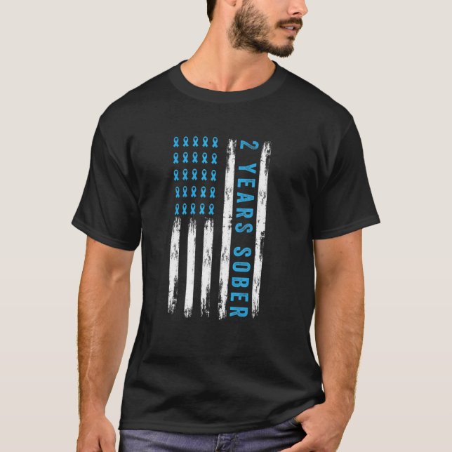 T-shirt Toxicomanie Récupération 2 ans Sober Usa (Devant)