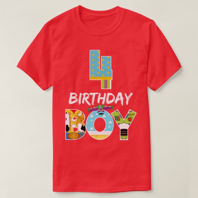 T-shirt Toy Funny 4th Birthday Story Cadeau Anniversaire p (Design devant)