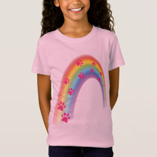 T-Shirt trace de chat arc-en-ciel