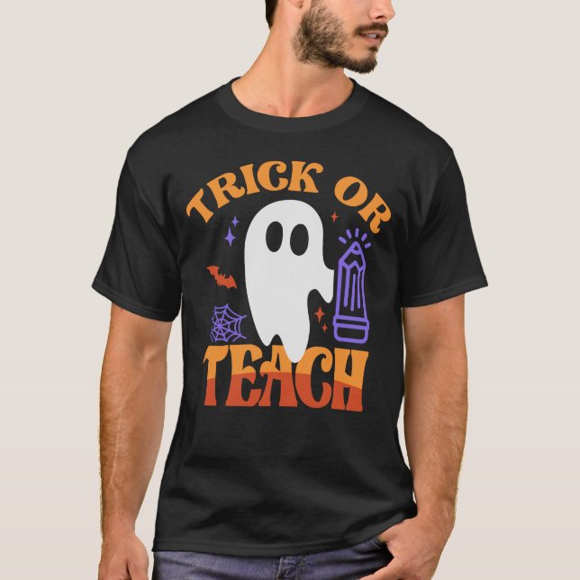 T-shirt Trace ou Enseignement - Halloween rétro Super (Devant)