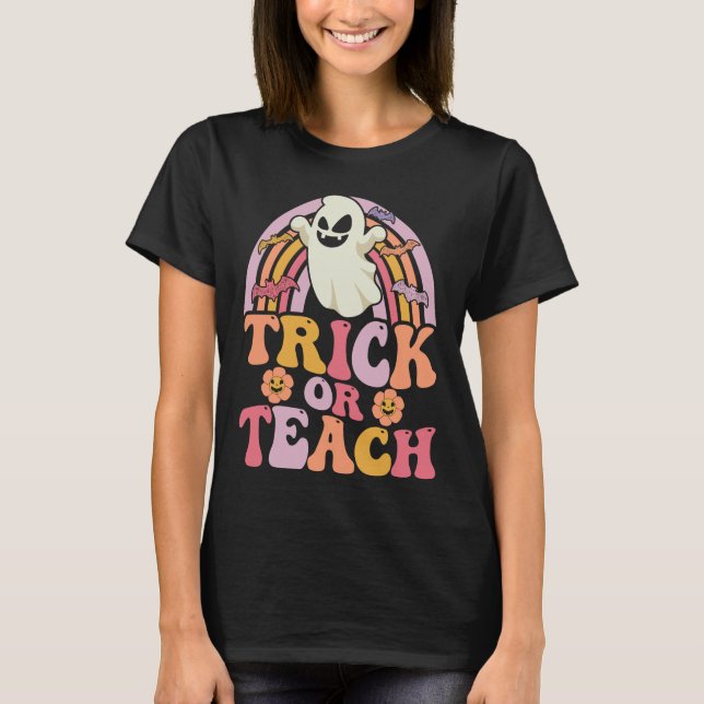 T-shirt Tracer ou enseigner Super Rainbow Ghost Halloween (Devant)