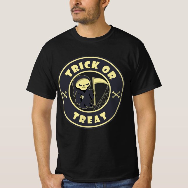 T-shirt Tracer ou traiter Grim Reaper starbucks logo café  (Devant)