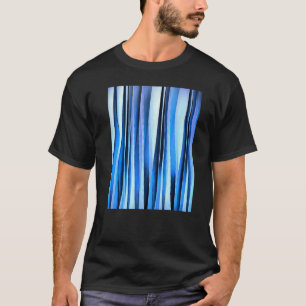T-shirt Traces verticales artistiques inégales teintes ble