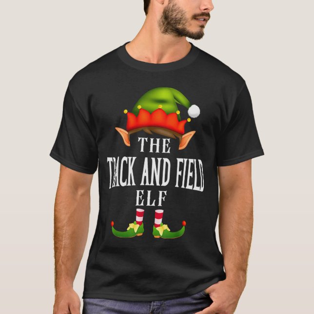 T-shirt Track And Field Elf Group Funny Christmas Pajama P (Devant)