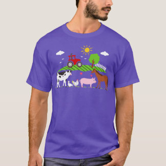 T-shirt Tracteur agricole Animaux de ferme