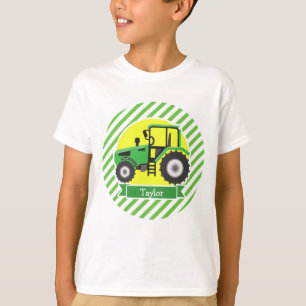 T-shirt Tracteur agricole vert avec jaune; vert et blanc