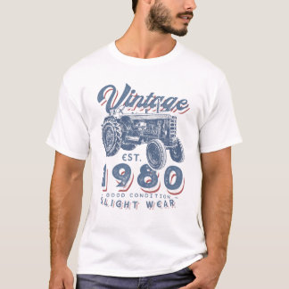T-shirt Tracteur agricole vintage Créé 1980 41E Naissance