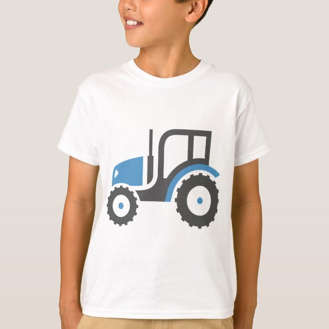 T-shirt Tracteur bleu gris (Devant)